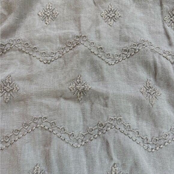 Saint Tropez West Tank 100% Linen Embroidered Bohemian Peasant Womens Small - Picture 5 of 8